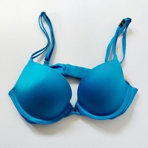 NWT Blue/Teal/Aqua Victoria Secret Very Sexy Padded Pushup Bra 32B style 110374